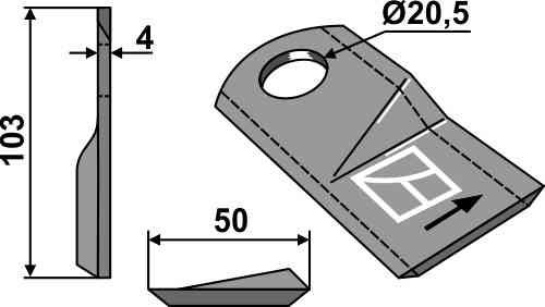 Rotary mower blade fitting for Kuhn K6802970