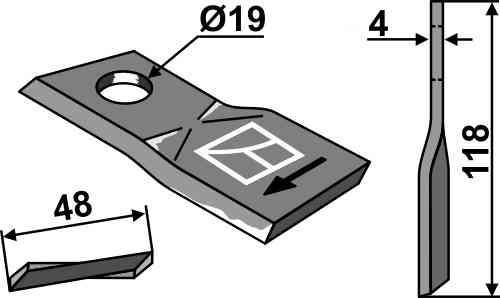 Rotary mower blade fitting for Fella 133074