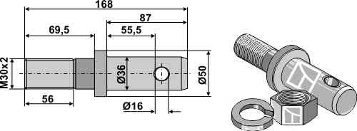 Lower-link pin - Cat. III