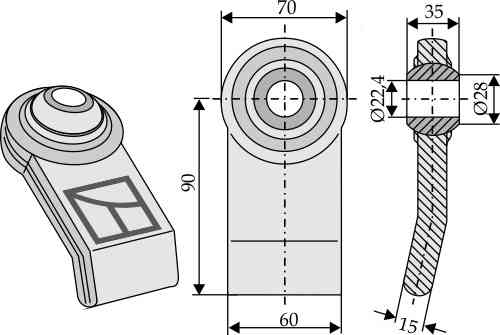 Ball joint terminals for lower-links to be welded