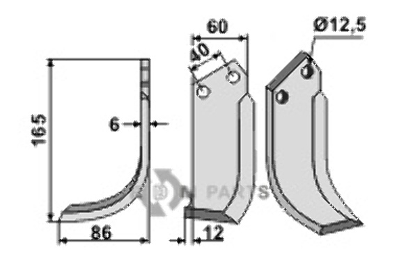 Blade, left model fitting for Badalini 8914