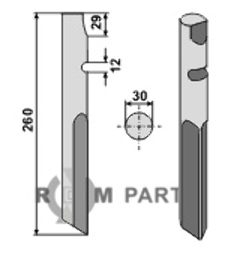 Rotary tine fitting for Krone 514319.0