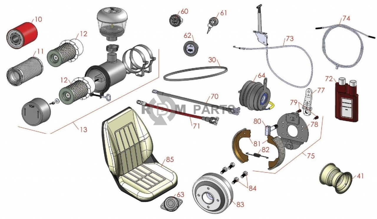 Replacement parts for Jacobsen Tri-King 1671D, 1684D & 1900D Traction Unit