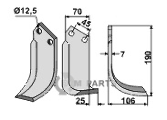 Blade, right model fitting for Nardi 6C5009