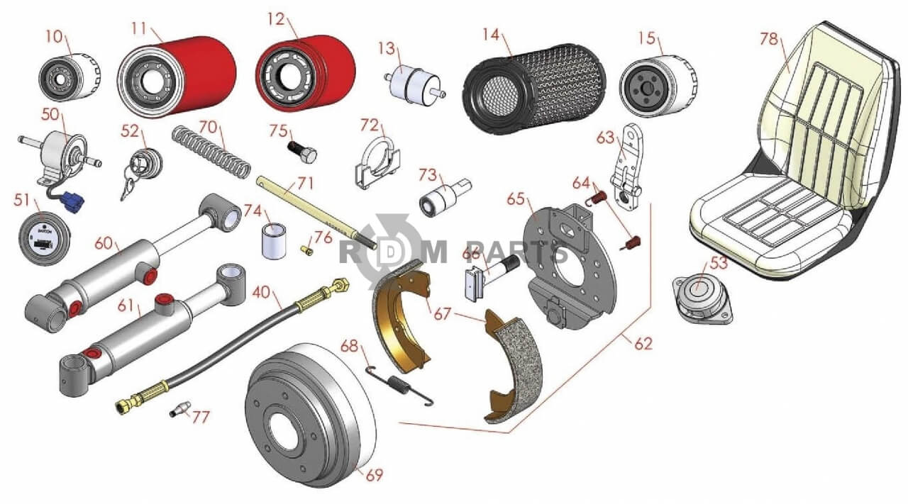 Replacement parts for Jacobsen LF-135, LF-3400 & LF-3800 Traction Unit