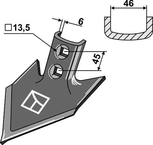 Sweep 100 x 6 fitting for Case IH 1547095C2