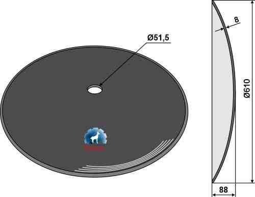 Gladdeschijf Ø610x8 passend voor Ezee-On DG137