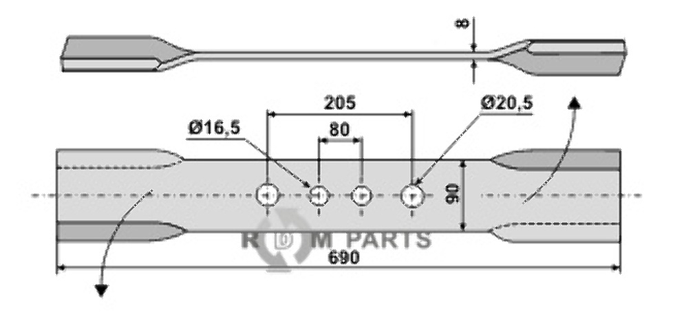 RDM Parts Gedraaid mes