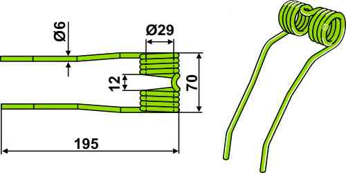 Veertand passend voor Claas 986290.0