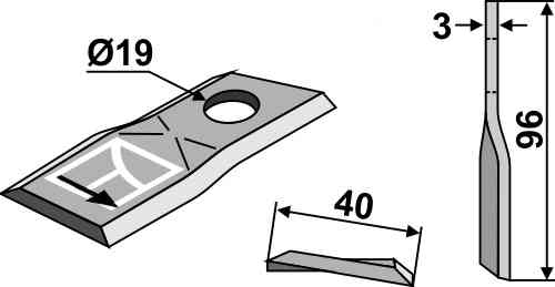 Rotary mower blade fitting for Deutz-Fahr 1160301019700