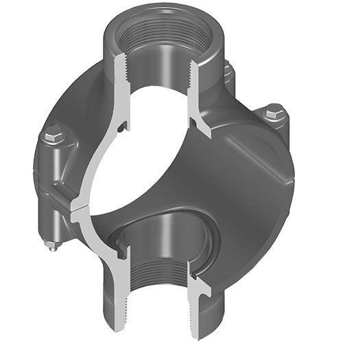 8x1/2 pvc clmp sdl d/o (srfpt) epdm s