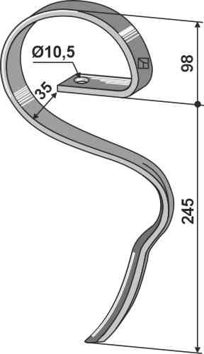 Elastic gare tine fitting for Rau 0012158