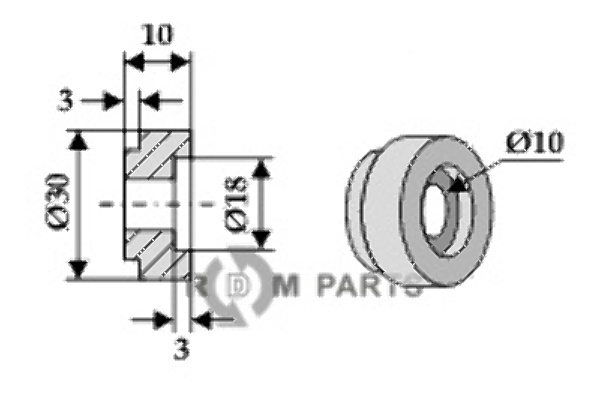 RDM Parts Bush for straw chopper flail blade fitting for Claas 060 015.0