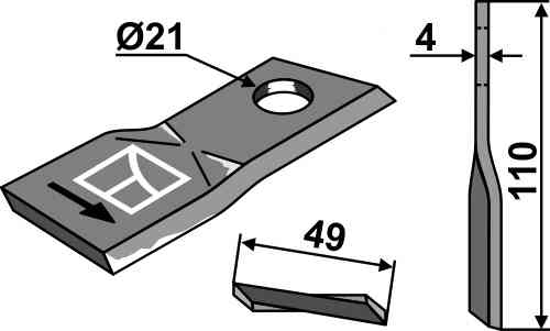 Rotary mower blade fitting for Pöttinger 434969