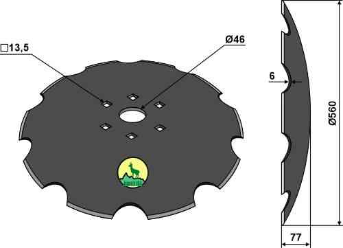 Notched disc - Ø560x6 31-0747
