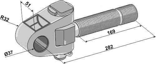 Swivelling tie-rod M36 x 4