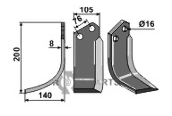 Blade, left model fitting for Howard 73000109343V