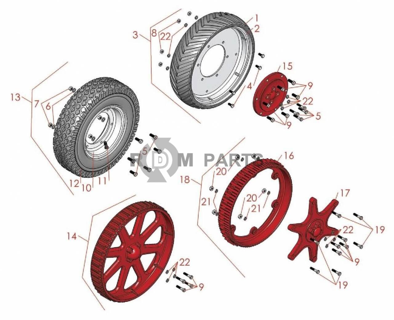 Replacement parts for Toro Fairway parts - wheels