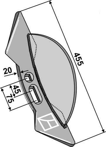 External double heart point  45-75 fitting for Kverneland KK131126