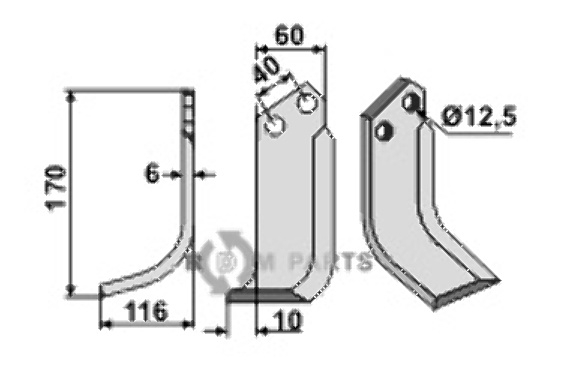 Fräsmesser, linke Ausführung geeignet für Breviglieri 0030104S