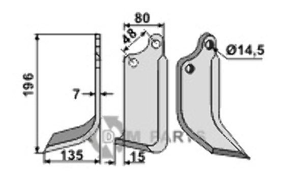 Blade, left model fitting for Maschio / Gaspardo 29100406