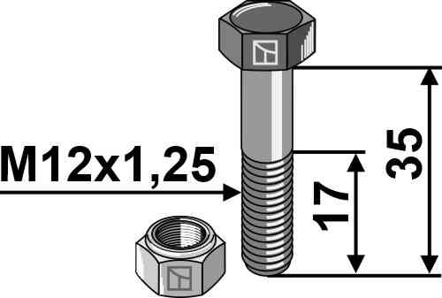 Schraube mit sicherungsmutter - m12x1,25x35 - 12.9 51-1235.2
