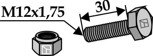 Bolt with self-locking nut - m12x1,75 - 8.8 63-1230