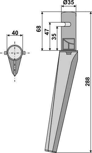 Tine for rotary harrows fitting for Krone 4908400