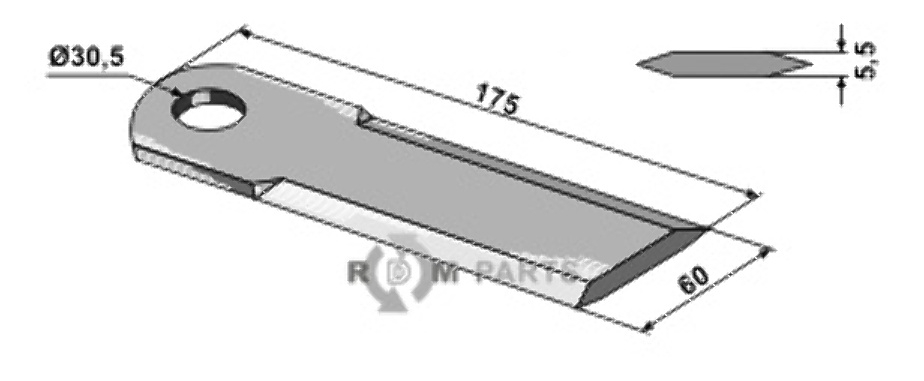 Corn-straw chopper flail blade