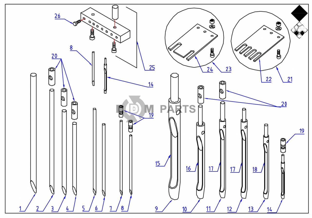 Replacement parts for VD7621 Pennen