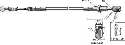 Push pull control cable - 1600