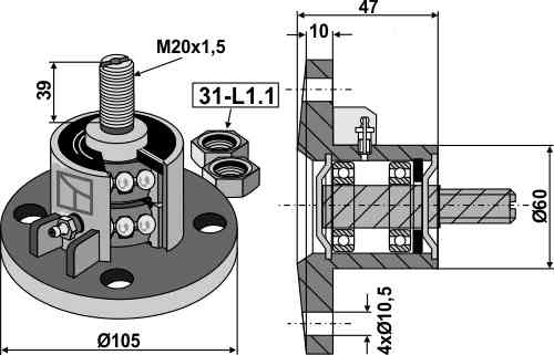 Disc-hub with convex bearing surface Disc-hub with convex bearing surface