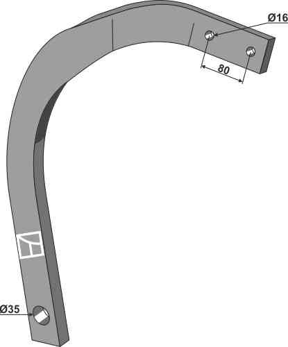 Steel 60x25 - links passend voor Lemken Rubin 4128171