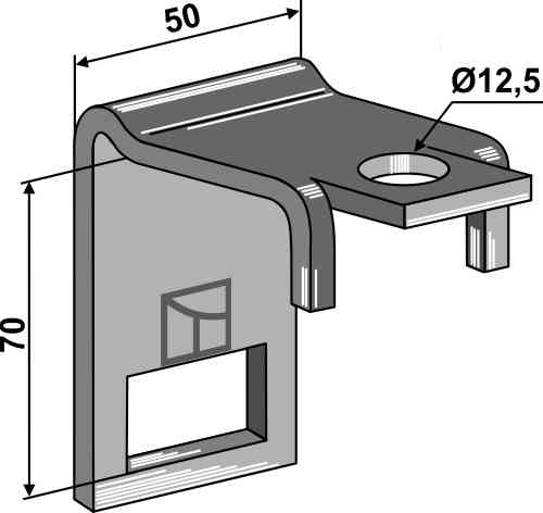 Halter für Zinken 32 x 10 mit Verstärkungsfeder 32 x 10