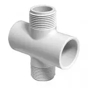 Kruisstuk - inwendig lijm x buitendraad - PVC drukfitting dunwandig